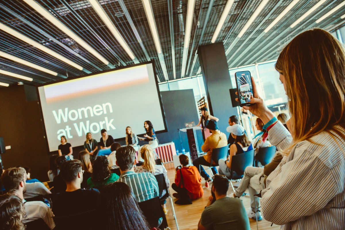 WOMEN AT WORK OPEN PANEL AT #OFFF2022💜 We were delighted to receive Women at Work by @Heystudio, a podcast show that opens safe spaces & conversations about female creativity, leadership and feminism ✊Check out the new episode w/ @RebekaArce / @tinatoulidesign / @OkMotionClub🎧