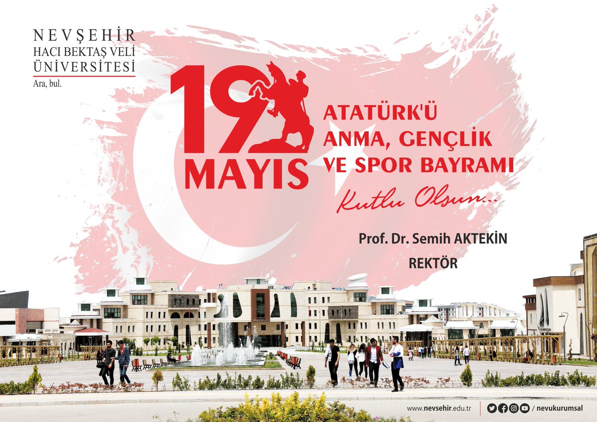 NEVÜ İİBF ailesi olarak başta Gazi Mustafa Kemal Atatürk ve silah arkadaşlarını minnetle anar ve 19 Mayıs Atatürk'ü Anma, Gençlik ve Spor Bayramı'mızı kutlarız.