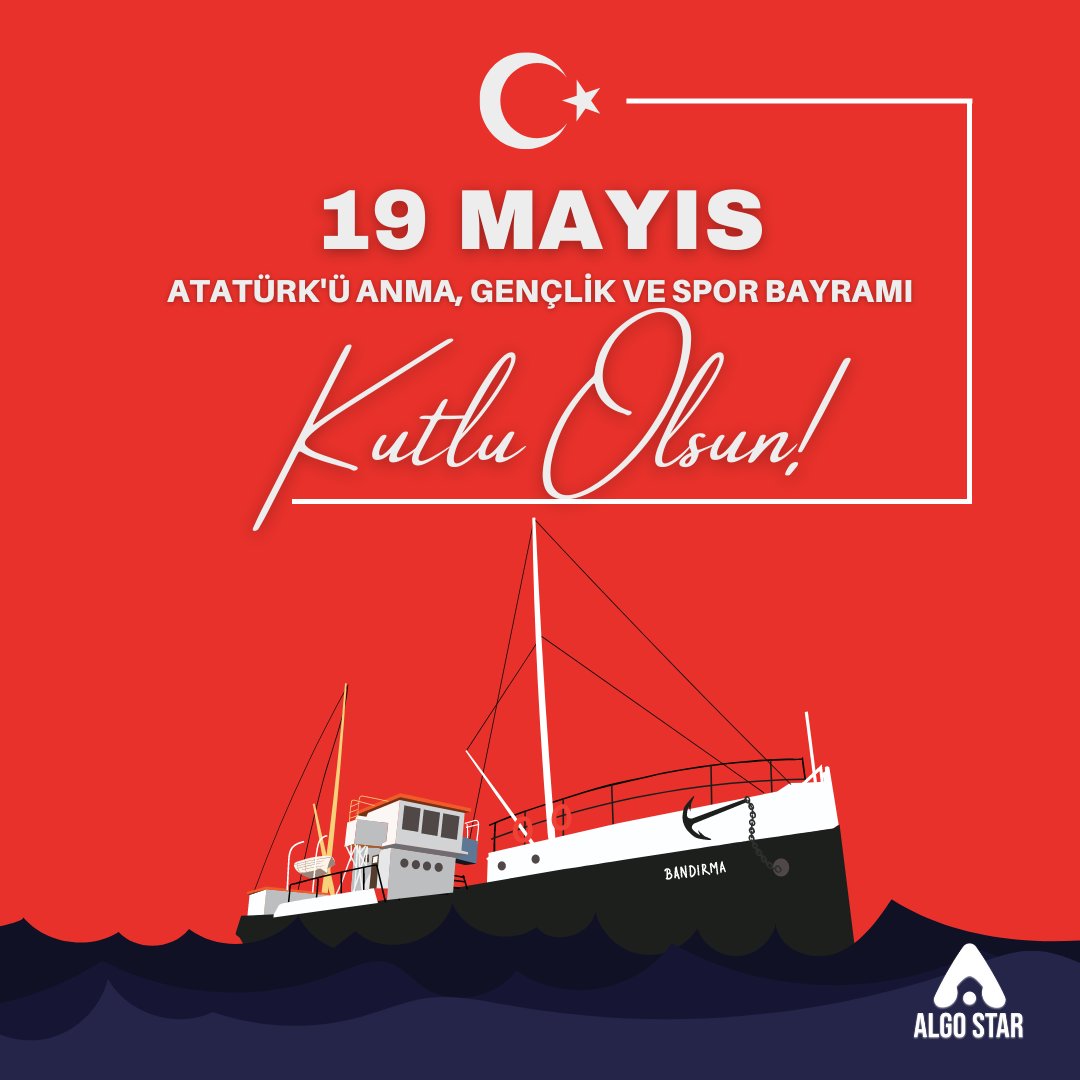 19 Mayıs Atatürk'ü anma , gençlik ve spor bayramı kutlu olsun. 

#19mayıs