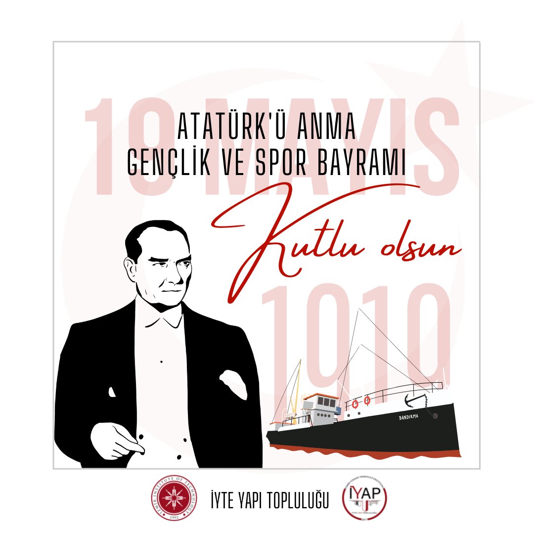 “Biz her şeyi gençliğe bırakacağız... Geleceğin ümidi, ışıklı çiçekleri onlardır. Bütün ümidim gençliktedir.”
Mustafa Kemal ATATÜRK
.
19 Mayıs Atatürk'ü Anma Gençlik ve Spor Bayramımız Kutlu Olsun!
#iyteyapı #iyap #iyte #19MayısGenclikveSporBayramı