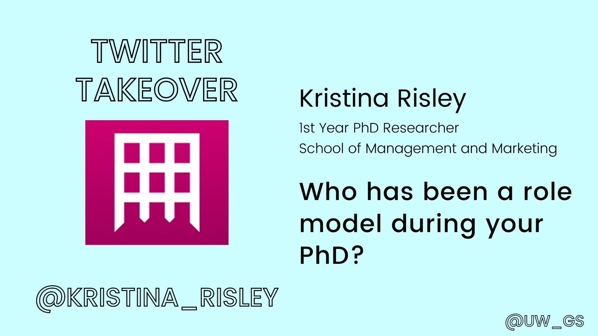 UoW_GradSchool's tweet photo. #TwitterTakeover
"My supervisor. He points me in the right general direction then says βgoβ while providing a safety net if I need help"
- Kristina Risley, 1st Year PhD Researcher, School of Management & Marketing @UniWestminster
#PhDShowcase #UoWGradFest22
@kristina_risley https://t.co/32cpNDOHXx