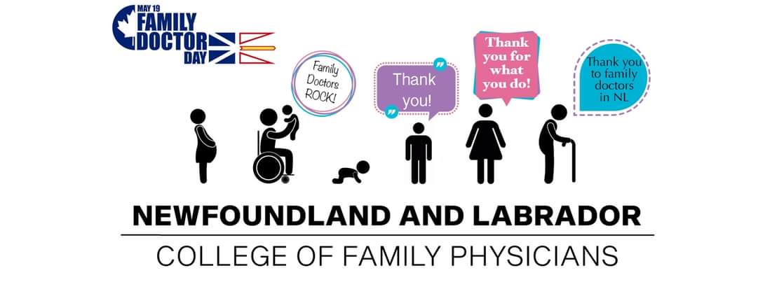 CFPCNL's tweet photo. Happy #WorldFamilyDoctorDay to family physicians around  Newfoundland and Labrador! We appreciate your dedication to  family medicine  #NLstrong #NLfamilydoctorsROCK #AlwaysThere2Care #ThankYouFamilyDocs @munFamMed @Johnrockdoc @PremierofNL @cbcNL @stjohntelegram https://t.co/LJUDCphIQJ