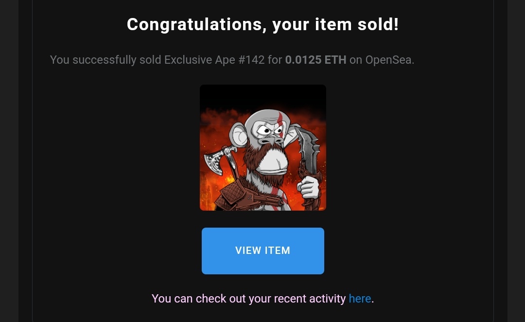 ExclusiveApe's tweet photo. SOLD! 😱😱😱
  
Welcome to the Exclusive Ape Fam dude 🚀

I also wanna say thank you to all my friends #NFTCommunity for like, RT, and share this NFTs.

#NFTsales #NFTProject #NFTCollection https://t.co/tUdkMC5YjW
