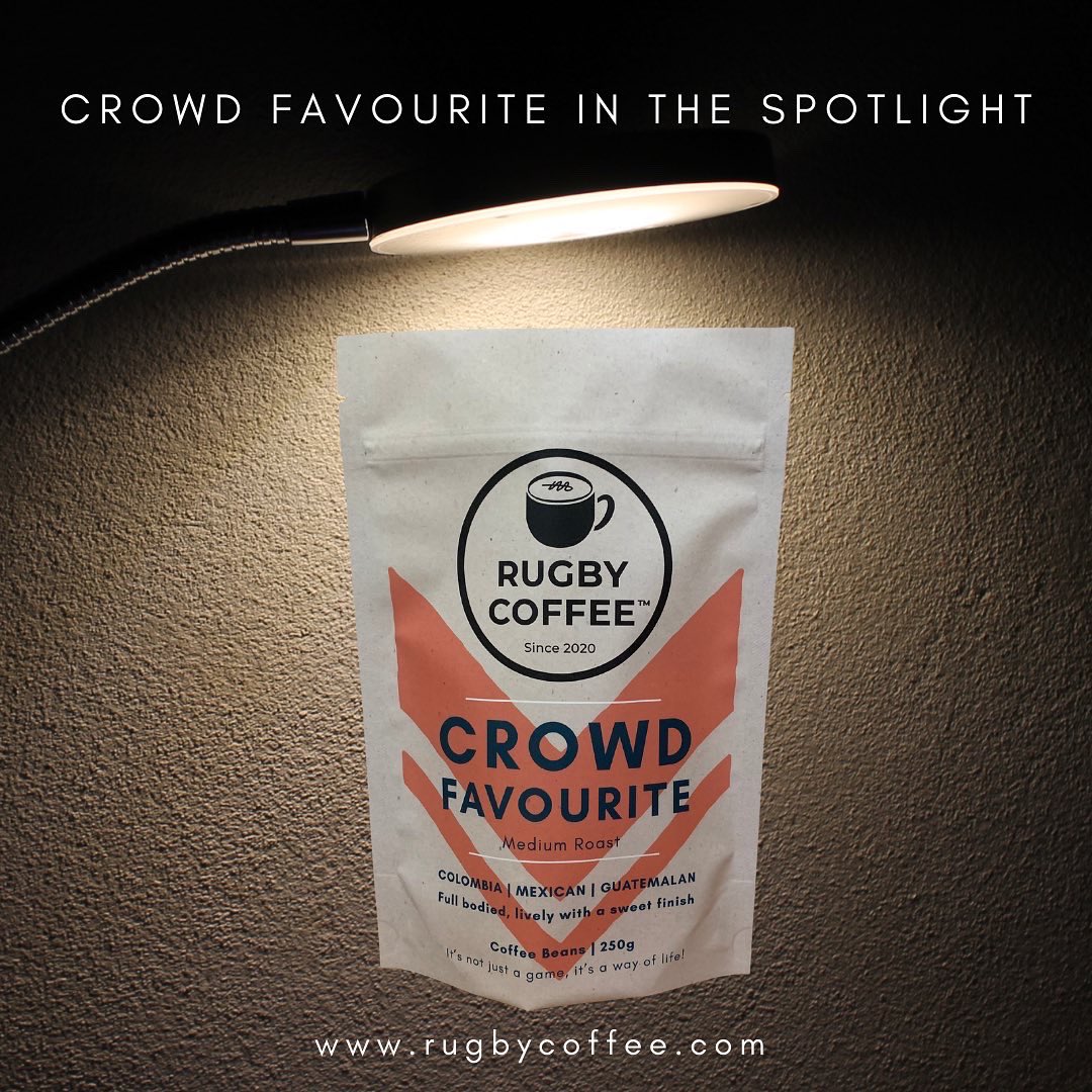 rugbycoffee's tweet photo. CROWD FAVOURITE!
Our Medium Roast with itβs South American flavour is a favourite among the coffee and sports crowds! Available online in the UK and North America! Ethically sourced! Roasted by master roasters! #mediumroast #coffeelover #kidsrugby #rugbycommunity #premiumcoffee https://t.co/R1hQPMHQVA