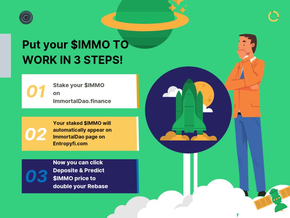 WallstreetJade's tweet photo. #Immortals Here's how you put your $IMMO to work when @ImmortalDAO_Fi launches it's 50,50 prediction game on @entropyfi. Completely lossless
@CeloOrg @Uncle_Celo #CeloDefi #Celo @GuibertGraham @CeloMagazines @RebaseTokens @Cryptorich6 #DeFi https://t.co/TmcSX8k1XF