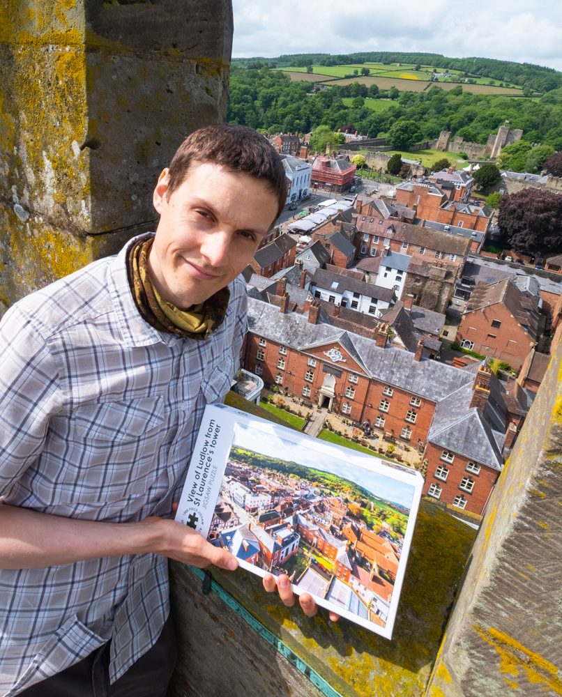 ShropsJigsaws's tweet photo. Here's our latest #Ludlow jigsaw - the view from the tower of St Laurence's Church. On sale now at the Castle Bookshop in Ludlow and also through our website: https://t.co/IrZQzR7EN2 #Shropshire https://t.co/mMomRySn3f