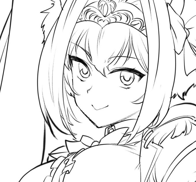 最近全然絵をあげられてないのイカン!!と思い立って色々描いてます そしてこれは前から描いてみたかった子の線画 これから色塗りだー 