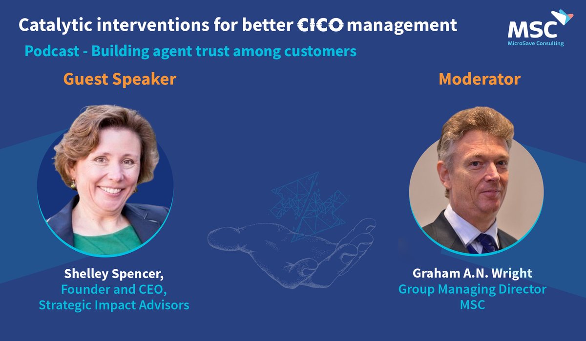 MicroSave's tweet photo. Listen to🎙️Graham Wright (@GrahamANWright) from @MicroSave, & Shelley Spencer (@sspencerinmd) from Strategic Impact Advisors (@siaedge) discuss the #CICOagent lifecycle, the challenges agents face, and plausible solutions.
👉https://t.co/iKP2yMzki6
#Finclusion #AgentBanking https://t.co/v6krCcUB05
