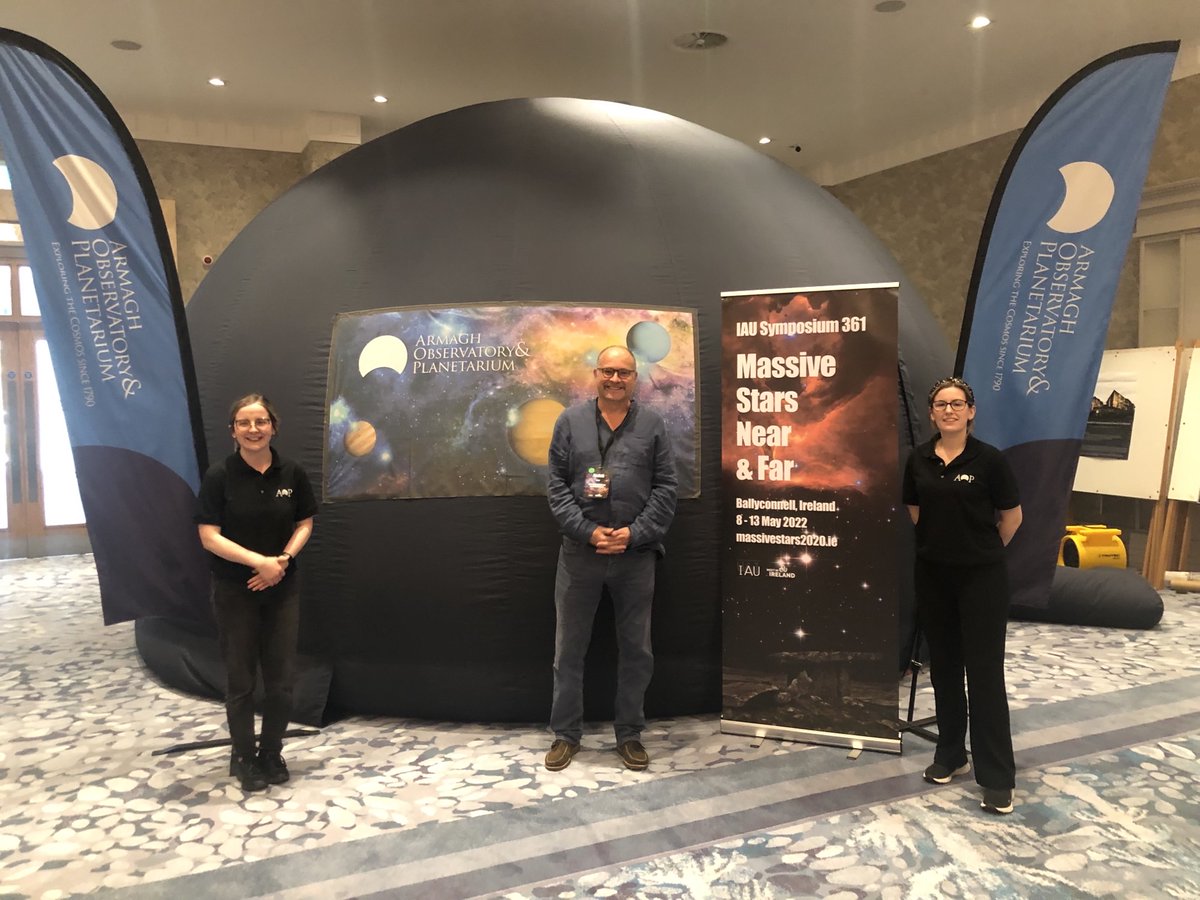 ArmaghSpace's tweet photo. The International Astronomical Union hosted IAU Symposium 361: Massive Stars Near and Far in the Slieve Russell Hotel last week with Armagh Observatory and Planetarium taking part in the research discussions and educational outreach. Read all about it 👇https://t.co/wDEXsVltBB https://t.co/7xIxC1SLgz