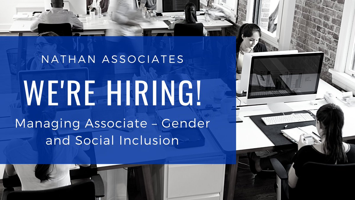 Nathan_Inc's tweet photo. Nathan is seeking qualified candidates for a Managing Associate – Gender and Social Inclusion position with our International Development Group based in Arlington, VA. See the job posting for more details: https://t.co/fZNLlwqCYt 

#hiring #recruitment #gender https://t.co/IyJUdqlF8i