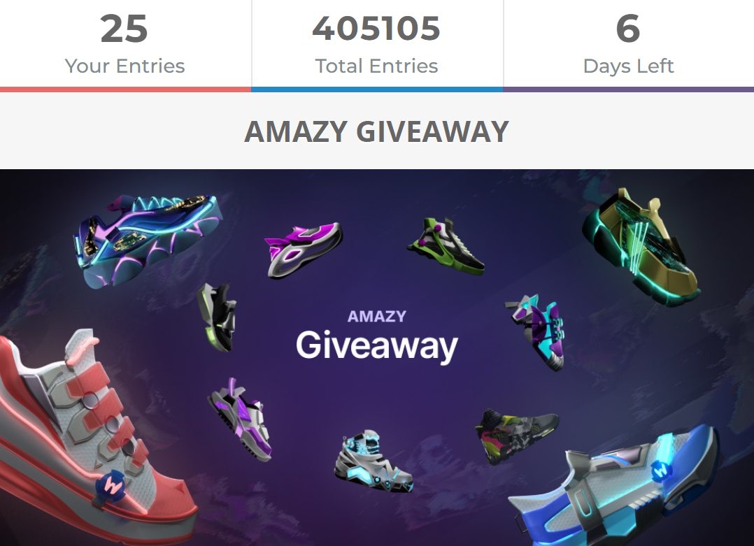 amazyio's tweet photo. The AMAZY Giveaway keeps hyping💣

There's nothing to stop you! More than 400 thousand entries were made on the Gleam Giveaway. https://t.co/yKe6UwK5a6
