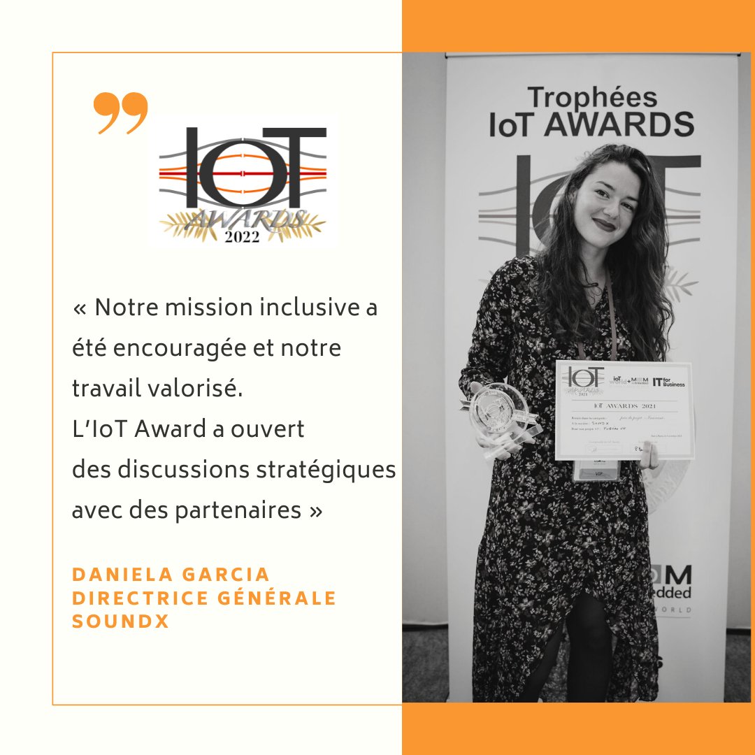 [Témoignage 💌] Daniela Garcia a reçu l’année dernière l’#IoT Award #Innovant pour son projet visant à aider les personnes sourdes et malentendantes à ressentir la musique, développé en partenariat avec <a href="/SelhaGroup/">Selha Group</a> 👉iot-awards.fr/daniela-garcia…
#IoT #IoTAward #objetsconnectés