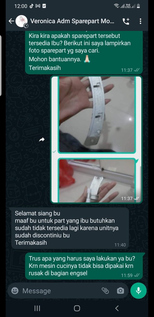 iHeind's tweet photo. @ernestprakasa @MODENAindonesia udah nyari kemana mana engsel mesin cuci modena, gak ada yang jual. ke CS jawabannya cuma gini. padahal mesin cuci frontend hmm https://t.co/ANBaf8GYo7