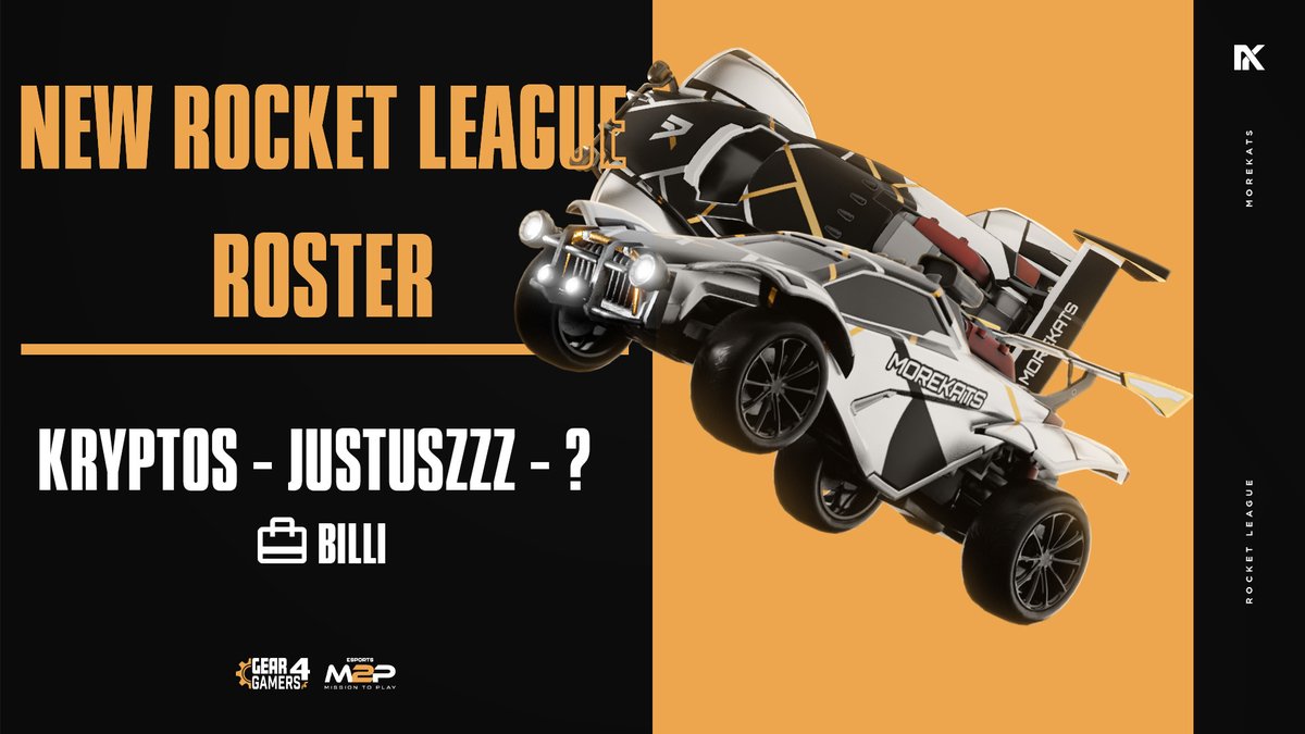 🚨ANNOUNCEMENT🚨

In der <a href="/NitroLeagueRL/">Nitro League Legacy</a> Div 1 geht ein neues Roster für uns an den Start! Wir sind stolz darauf, euch unsere neuen Hoffnungsträger vorzustellen:

<a href="/KryptosRl/">Kryptos</a> | <a href="/Justuszzz/">Justuszzz</a> |🕵️‍♂️
💼@billi_vassili
-
<a href="/M2P_esports/">Mission2Play eSports</a> <a href="/Gear4gamersNet/">Gear4Gamers.net</a> 
-
#GOKATS #MKMP #RocketLeague #esports