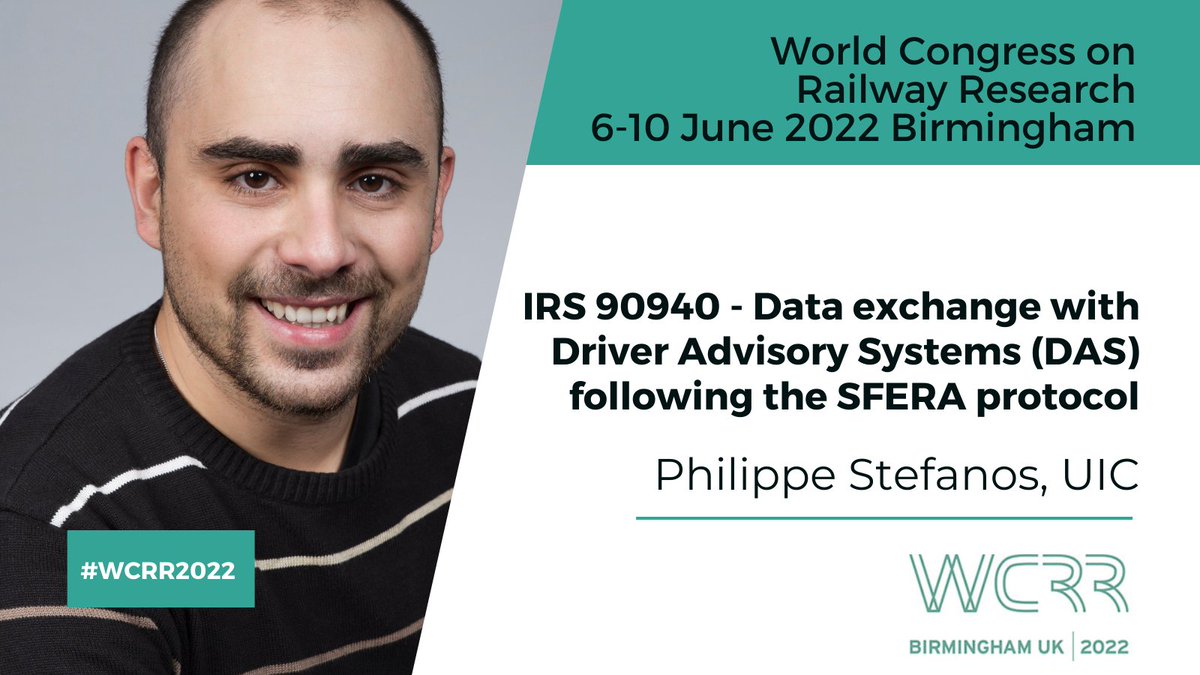 Let’s hear from #UICrail experts!
At the 13th World Congress on Railway Research
<a href="/WCRR2022/">WCRR 2022</a>🌏🚄
#Birmingham from 6th June – 10th June
hosted by <a href="/RSSB_rail/">RSSB</a> &amp; <a href="/unibirmingham/">Uni of Birmingham</a>
#WCRR2022 #reshapingourrailways