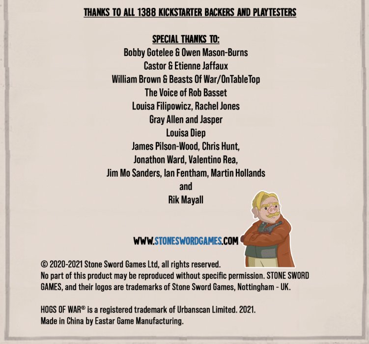 Massive thank you to <a href="/StoneSwordGames/">Stone Sword Games</a> for the honourable mention, it's been a pleasure watching this project blossom into something that really helps to put both Hogs of War &amp; our community back on the map again. Can't wait to do an unboxing video! 🥳