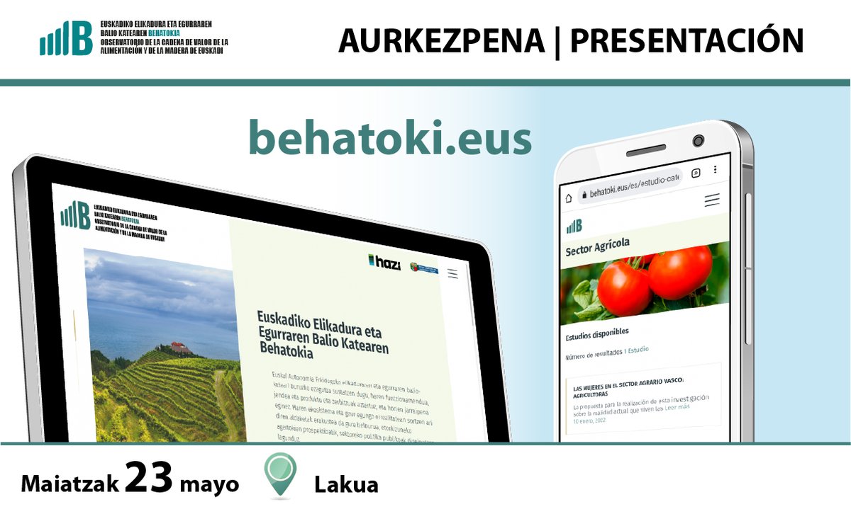 BittorOroz's tweet photo. 📈Nace el Observatorio de la Cadena de Valor de la Alimentación y la Madera de Euskadi para fortalecer el sector con la suma del conocimiento actual y la mirada hacia la innovación y el futuro
https://t.co/KoCH679Kk7
Presentación: 23 de mayo
📝Inscripción: https://t.co/f4EnfAdxff https://t.co/16R451z3Pd