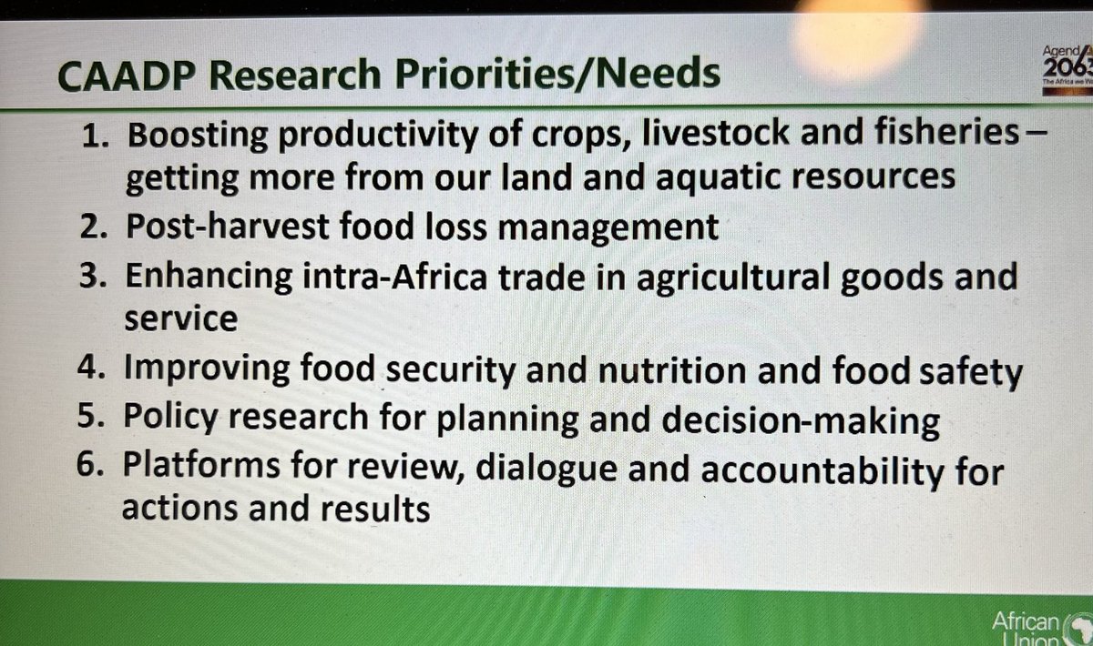 Alignment of <a href="/cgiar/">CGIAR</a> research for Africa with CAADP and other African regional frameworks is a crucial necessity for the One CGIAR. A call to strengthen engagement of FARA and SROs was made. ⁦<a href="/IITA_CGIAR/">IITA</a>⁩ ⁦<a href="/FARAinfo/">FARA Africa</a>⁩ ⁦<a href="/NteranyaS/">Nteranya Sanginga</a>⁩