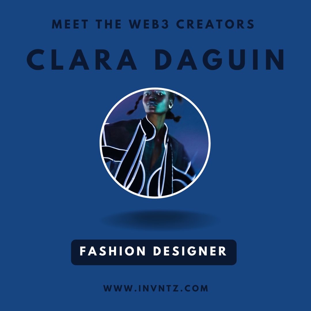 invntz's tweet photo. Meet #fashiondesigner Clara Daguin👋👉 Clara’s work lies at the intersection of high fashion, artisanal electronics and interactive textile design ⚡️💡🌈
#web3 #nftart #collaboration #digitalart #cryptotrading #fashiontech #creators #invntz #fashion https://t.co/oohXwu9Cuo