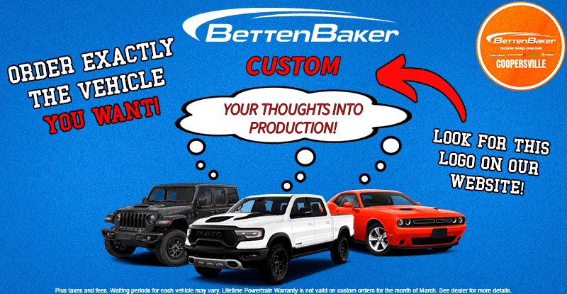 whitsgraphics's tweet photo. Used the Betten Baker Custom logo on an ad for our CDJR dealership to promote our custom ordering!

#graphicdesign #cargraphic #cardesign #portfolio #photoshop #logo #logodesign #branding #rebranding #chrysler #dodge #jeep #ram #custom #order #bettenbakercustom #bettenbaker https://t.co/szloEhaiAP