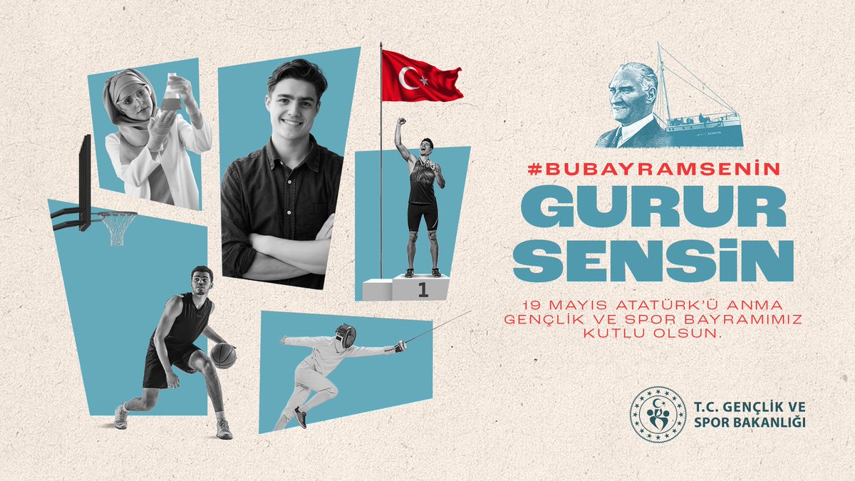 Arkanda Türk milletinin desteği,
dalgalanan al bayrağımızın rüzgarıyla #BuBayramSenin

🇹🇷19 Mayıs Atatürk’ü Anma, Gençlik ve Spor Bayramımız Kutlu Olsun!