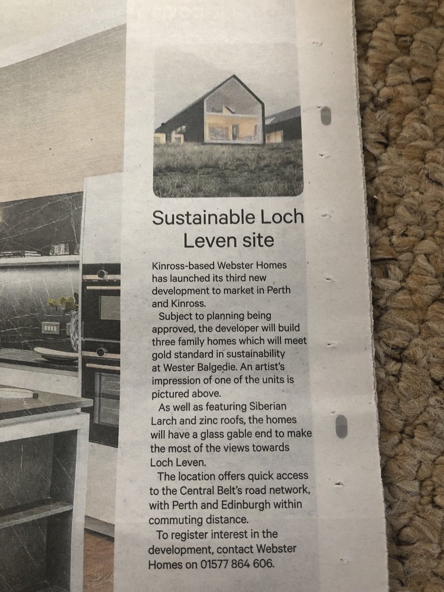 HomesWebster's tweet photo. @HomesWebster in the Scotsman today with this mention for our new Wester Balgedie development ! https://t.co/mlf5XiAEcG