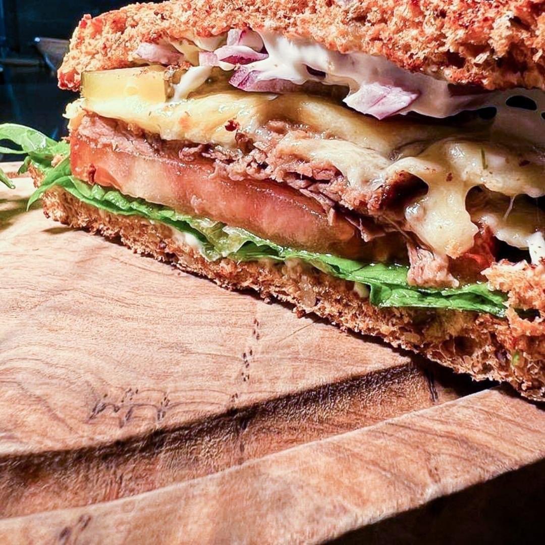 New to our light bites... 
Reuben Sandwich, pulled brisket, Monteray Jack cheese, gherkins &amp; mustard mayo
