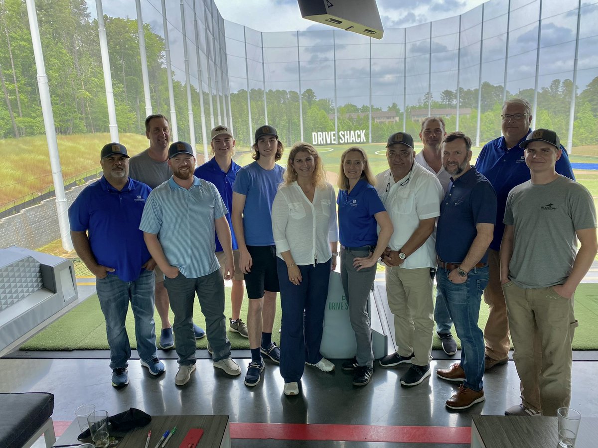 BridgePointNC's tweet photo. #TBT Having a ball at last week's Superintendent Outing at Drive Shack! Good times and friendly competition. Can you guess who won the ball speed contest? Who had the longest drive? We look forward to our next quarterly outing with our fantastic superintendents! https://t.co/YTT8RAP6FJ