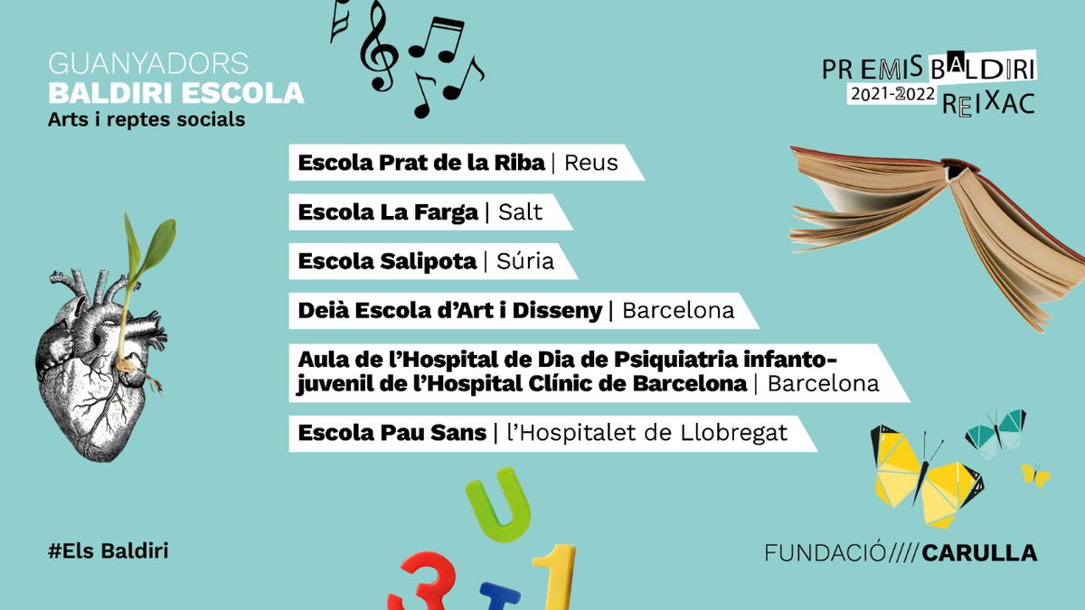 FundacioCarulla's tweet photo. Felicitats a les escoles guanyadores! Ens encanten els vostres projectes on les arts donen resposta a reptes socials! Visca les propostes que transformen l'escola i la societat! 🎭🧡  Hi som. 

#elsBaldiri #arts #escola #FundacióCarulla https://t.co/Wi2kzqMPLT