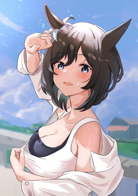 #ウマ娘 「トレーナーさんの地元は暑いですね」エイシンフラッシュと夏休み、ドイツには連れてってもらったのでこちらも招待 