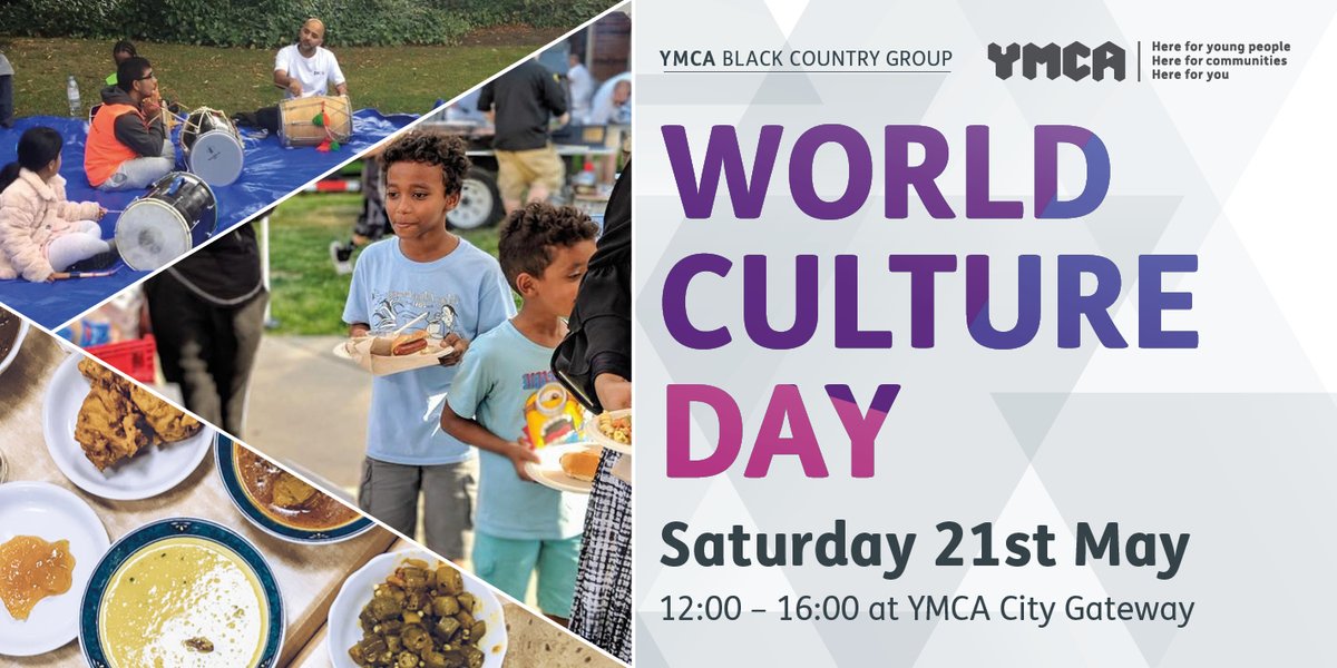 Are you joining us for World Culture Day on Saturday? Head over to City Gateway in Wolverhampton between 12-4pm for live music, great food and story sharing.

#YMCA #WorldCultureDay #communitymatters