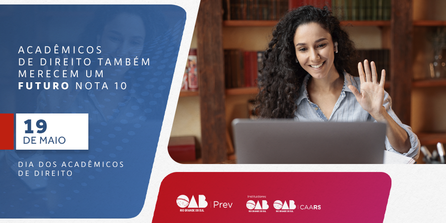 O #OABPrevRS parabeniza a todos estudantes de #Direito por essa data especial, e registra o orgulho de estar ao seu lado desde já para o planejamento do seu futuro. Afinal, é através desta busca por conhecimento que o estudante inicia seus passos para a aplicação da justiça.