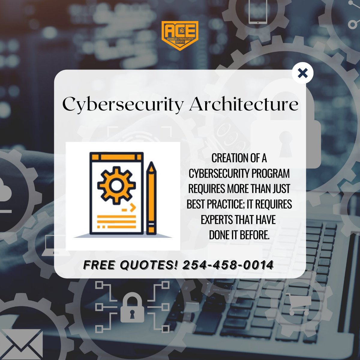 AdvancedExperts's tweet image. With our #cybersecurity architecture services, we create policies, standards, procedures, and documentation designed to work across all departments and for all applications. 
If you are in need of #cybersecurityarchitecture contact us for your free quote! 254-458-0014