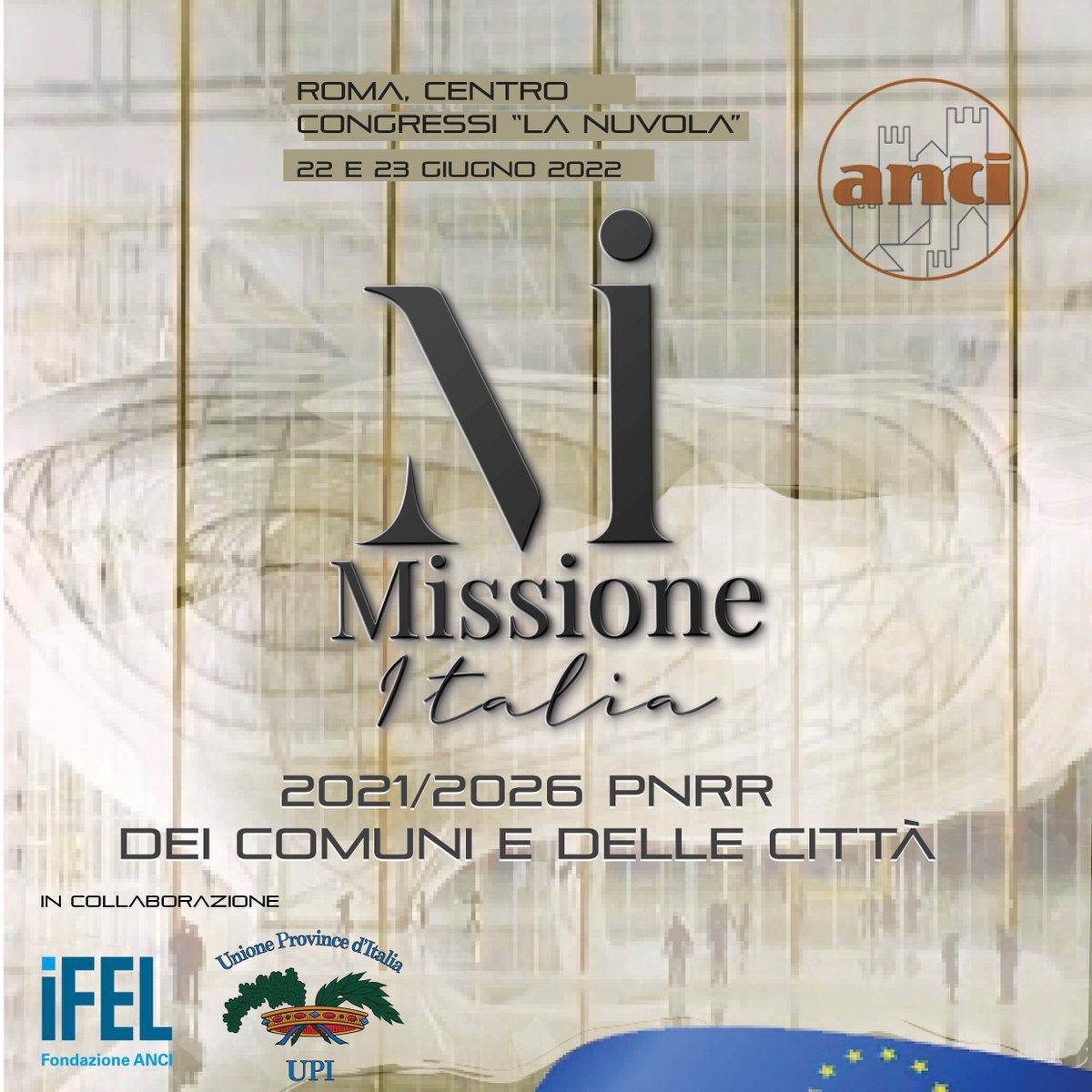 📢#savethedate: il 22 e 23 giugno a Roma parleremo del #Pnrr nei Comuni e nelle città. #MissioneItalia 

A breve sarà disponibile il programma della manifestazione.

Iscriviti qui▶️bit.ly/3yIQHN3