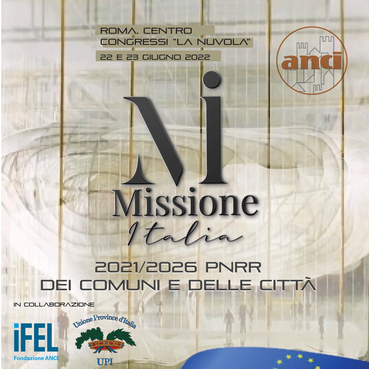 📢#savethedate: il 22 e 23 giugno a Roma parleremo del #Pnrr nei Comuni e nelle città. #MissioneItalia A breve sarà disponibile il programma della manifestazione. Iscriviti qui▶️bit.ly/3yIQHN3