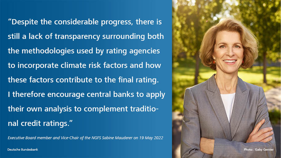 Sabine #Mauderer on the new @NGFS_ report 'Credit ratings and climate change – challenges for central bank operations” ngfs.net/en/communique-… #ngfs #creditratings #sustainablefinance #transitionfinance #greenfinance #climatechange #energy #finance