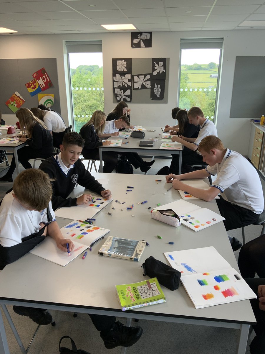 Year 8 prepping with oil pastels… #markmaking #blending #art #ihs <a href="/IslwynHigh/">Islwyn High School</a>