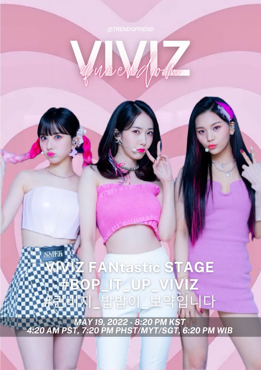 [ HASHTAG EVENT ]

1 hour before Queendom EP 8! Drop the tags for VIVIZ~

VIVIZ FANtastic STAGE
#BOP_IT_UP_VIVIZ
#퀸비지_밥밥이_보약입니다
<a href="/VIVIZ_official/">VIVIZ</a>