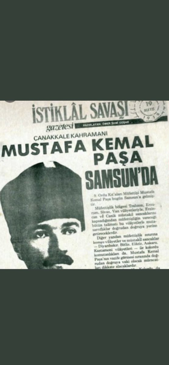 19 Mayıs Atatürk’ü anma Gençlik ve Spor Bayramımızı kutluyorum.