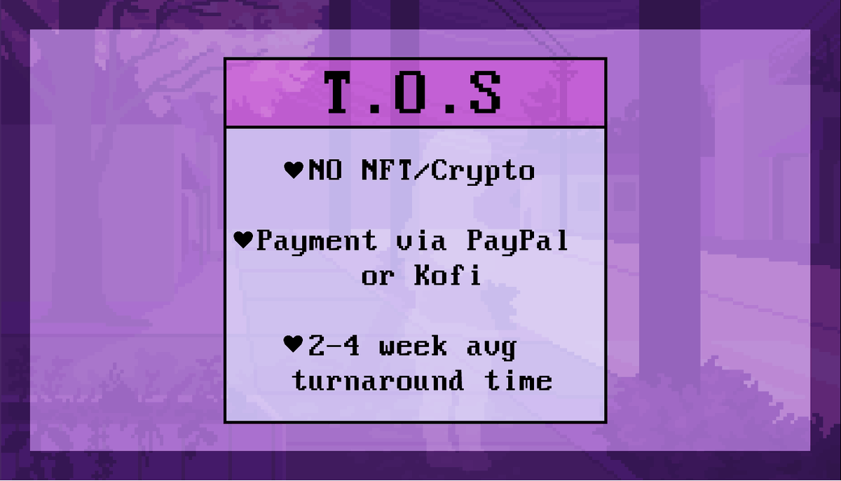 ✨🍑My ©ommissions are open!🍑✨
After tons of procrastination, it's finally that time!
Please feel free to send me a DM with any questions, I can't wait to draw some of your characters!
#pixelart