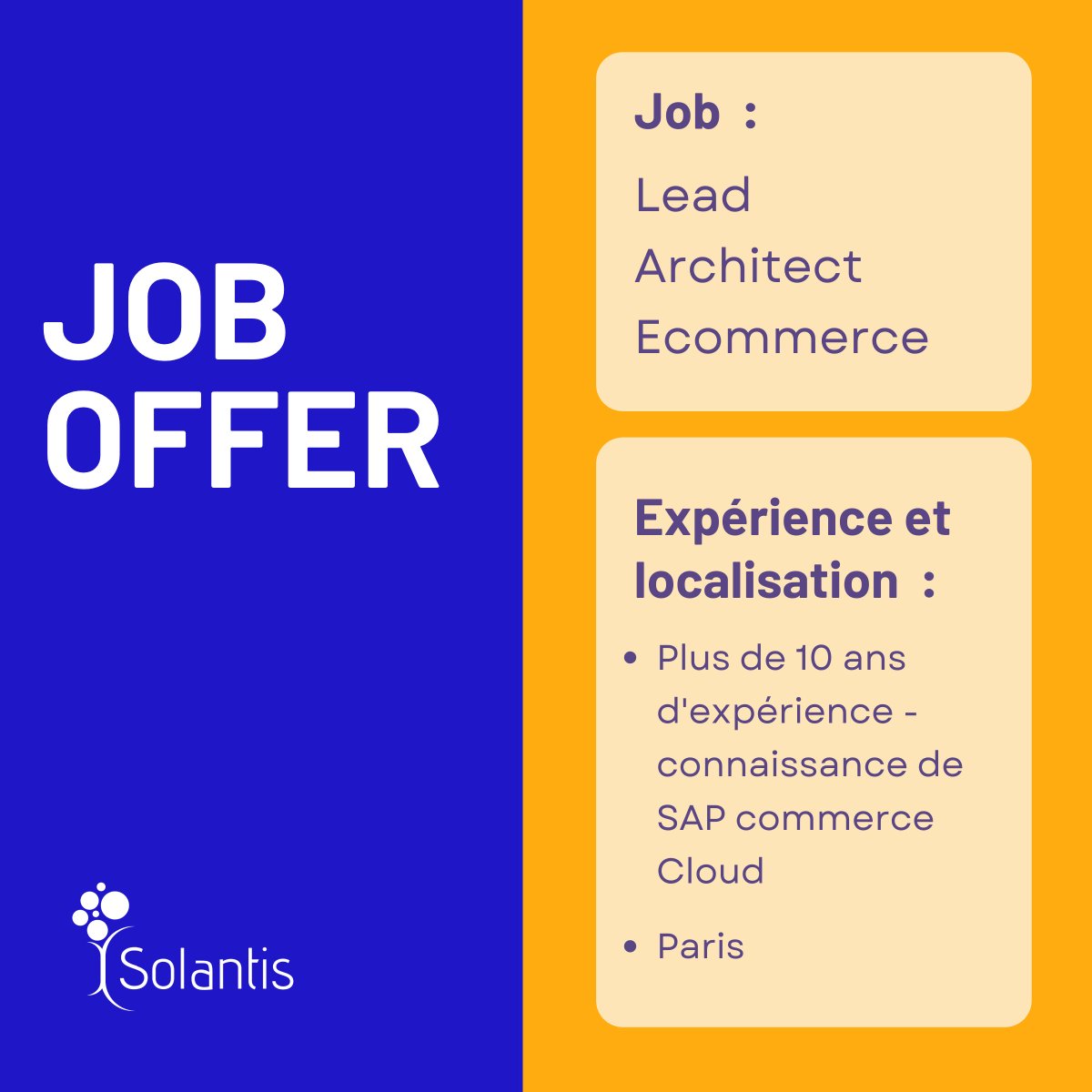 SolantisCabinet's tweet photo. ⭐JOB OPPORTUNITY⭐Nous recherchons un.e Lead Architect Ecommerce
➡️ Pour postuler c'est ici : https://t.co/KhB6h03395
#cabinetderecrutement #solantis #recruitment #ressouceshumaines #cabinetsolantis #emploiparis #IT #rh #jobparis #paris #ecommerce #digital #leadarchitect https://t.co/ONYPCg4cUG