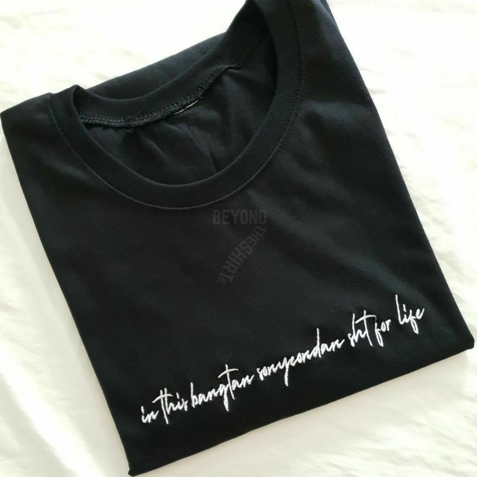 beyondtheshirt's tweet photo. actual photos of the shirts in black shirt-white embroidery (SAMPLES ONLY) 🖤

order here: https://t.co/44RN9BGvVE https://t.co/FSGawborR0