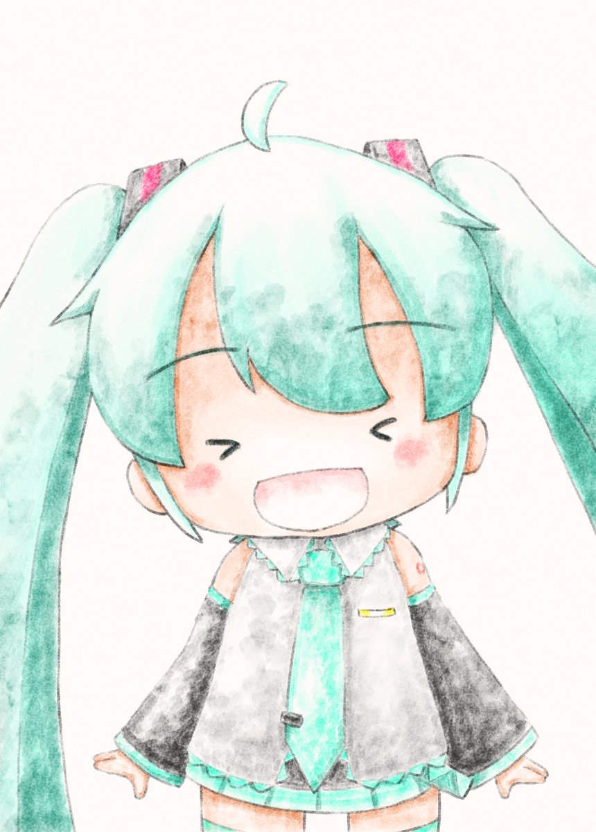 初音ミク「ミクさんには笑顔が一番似合うね😆

#初音ミク 」|野良猫しんしんのイラスト