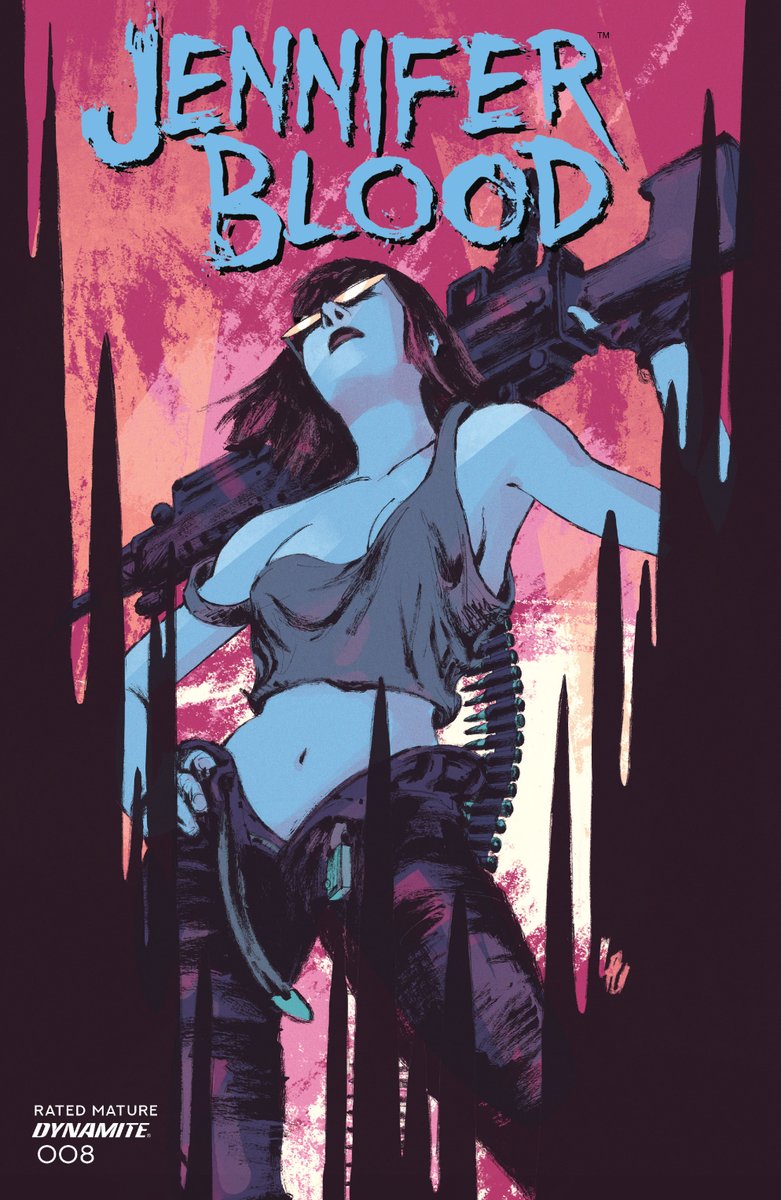 A while back I colored this cover for Jennifer Blood series (lineart by #JonathanLau) for @DynamiteComics.