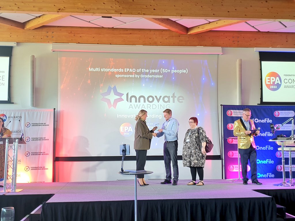 Federation of Awarding Bodies (FAB) (@awardingbodies) on Twitter photo 💫 MULTI STANDARDS EPAO OF THE YEAR (50+ on payroll) 💫
Sponsored by <a href="/GrademakerUK/">GradeMaker Ltd.</a>
Congratulations to the winner <a href="/Innovate_Awards/">Innovate Awarding</a> 👏
#EPA2022 💫 MULTI STANDARDS EPAO OF THE YEAR (50+ on payroll) 💫
Sponsored by <a href="/GrademakerUK/">GradeMaker Ltd.</a>
Congratulations to the winner <a href="/Innovate_Awards/">Innovate Awarding</a> 👏
#EPA2022