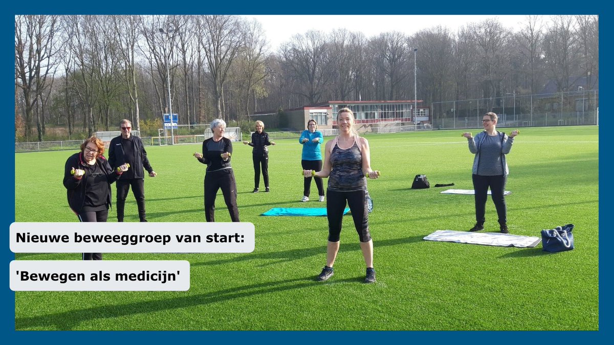 𝗡𝗶𝗲𝘂𝘄𝗲 𝗯𝗲𝘄𝗲𝗲𝗴𝗴𝗿𝗼𝗲𝗽 𝘃𝗮𝗻 𝘀𝘁𝗮𝗿𝘁: '𝗕𝗲𝘄𝗲𝗴𝗲𝗻 𝗮𝗹𝘀 𝗺𝗲𝗱𝗶𝗰𝗶𝗷𝗻' 🤸🏽‍♀️
We hebben veel mogelijkheden om te sporten en bewegen. Dit keer is het podium voor een nieuwe beweeggroep: 'Bewegen als medicijn' 👉🏻 montferland.info/bewegenalsmedi….