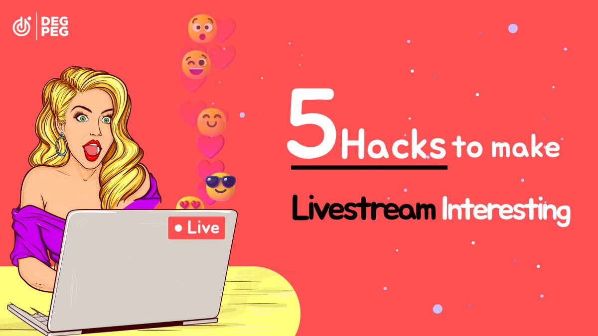 degpeg_'s tweet photo. How to make a Live Stream Interesting? Top 5 things on our List!
Get record breaking engagement by adding a twist to your live streaming. We are here with 5 hacks that will help you stream with style!👇 https://t.co/MBYX2IOWSJ