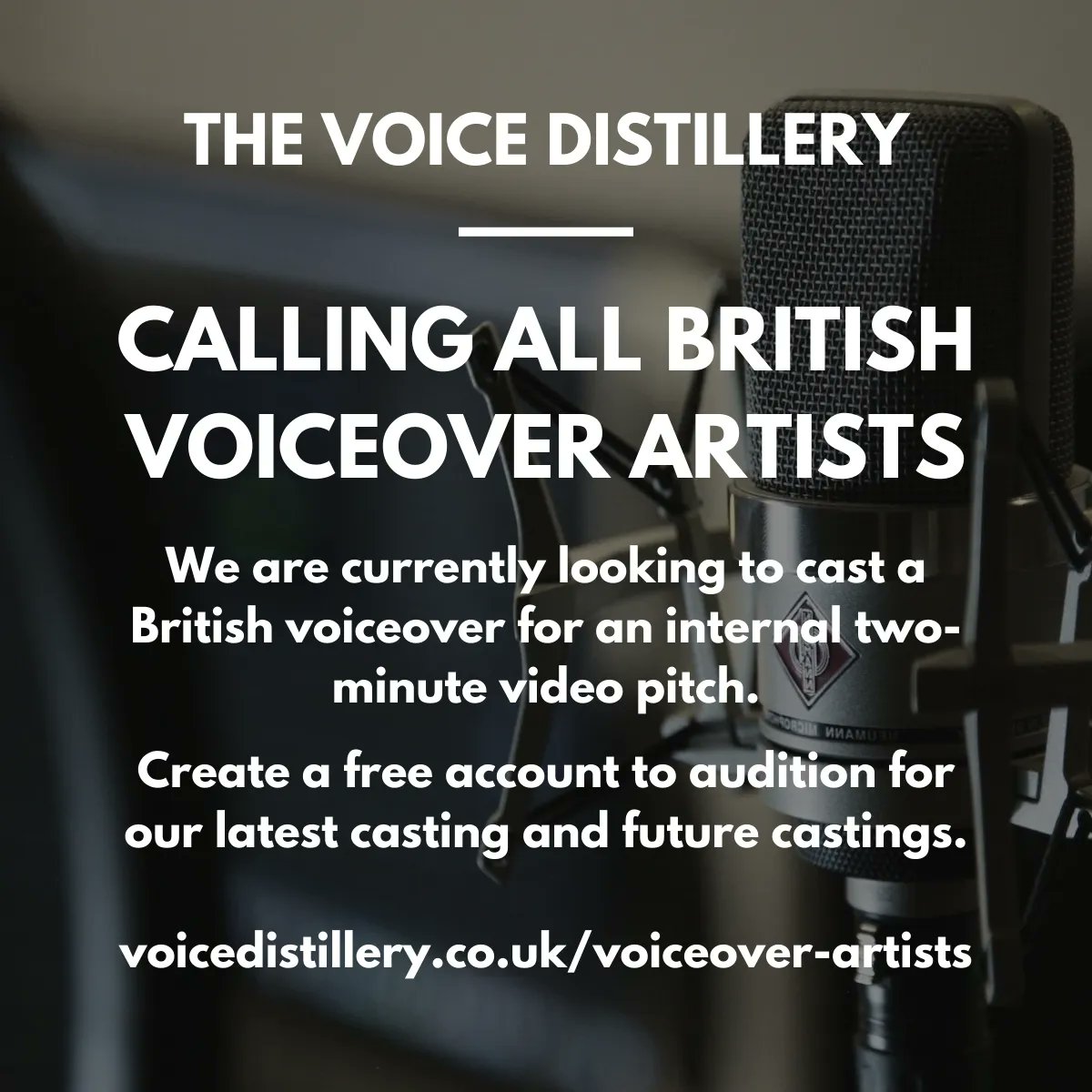 VoiceDistillery's tweet image. At The Voice Distillery, we believe there is a fairer, more efficient way to cast voices, enabling content creators and voiceover artists to connect, collaborate and create magic.

🎙️ Sign up today: voicedistillery.co.uk/voiceover-arti… 

#voiceover #casting #voiceoverjobs