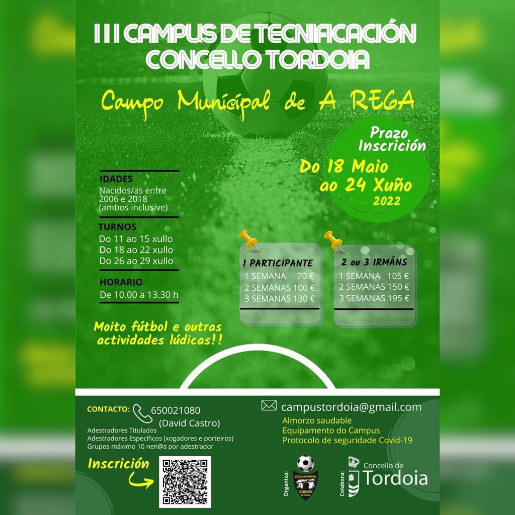 𝙑𝙤𝙡𝙫𝙚 𝙤 𝘾𝙖𝙢𝙥𝙪𝙨 𝙙𝙚 𝙏𝙚𝙘𝙣𝙞𝙛𝙞𝙘𝙖𝙘𝙞𝙤𝙣 𝘾𝙤𝙣𝙘𝙚𝙡𝙡𝙤 𝙙𝙚 𝙏𝙤𝙧𝙙𝙤𝙞𝙖 - 𝙀𝘿 𝙊 𝘿𝙤𝙡𝙢𝙚𝙣

➡️ Formulario de inscrición 👉 forms.gle/BANX13YFHQDKrk…

#fútbol #futbol #futbolbase #fútbolbase #futbolgalego #fútbolgalego #football #NósXogamosXuntos #Tordoia