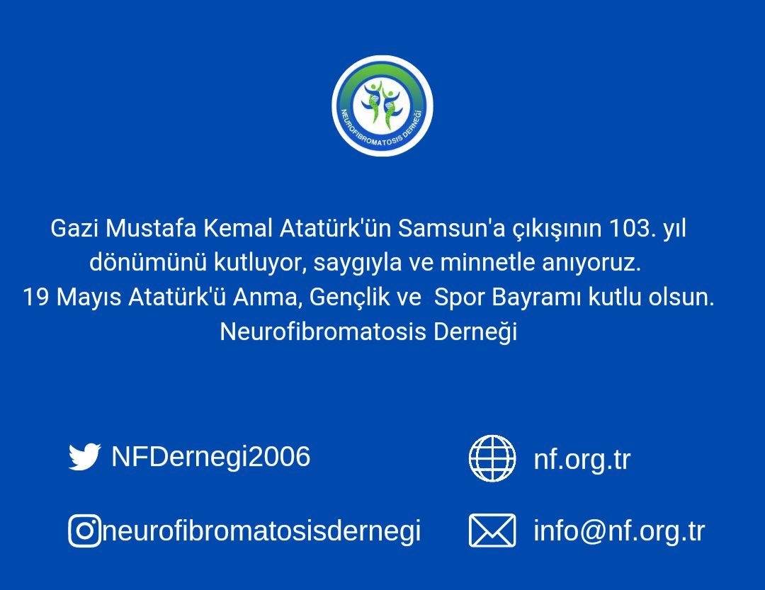 NfDernegi2006's tweet photo. 19 Mayıs Atatürk'ü Anma, Gençlik ve Spor Bayramı kutlu olsun https://t.co/7LEwQfvi9J